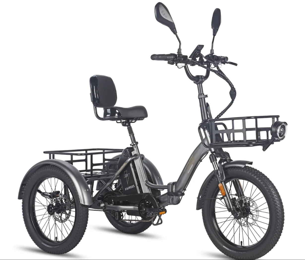FAFREES F20 Mate Electric Tricycle 500W Brushless Motor 48V/23.45Ah Battery 20*3.0-inch Fat Tires 25km/h Max Speed 110km Max