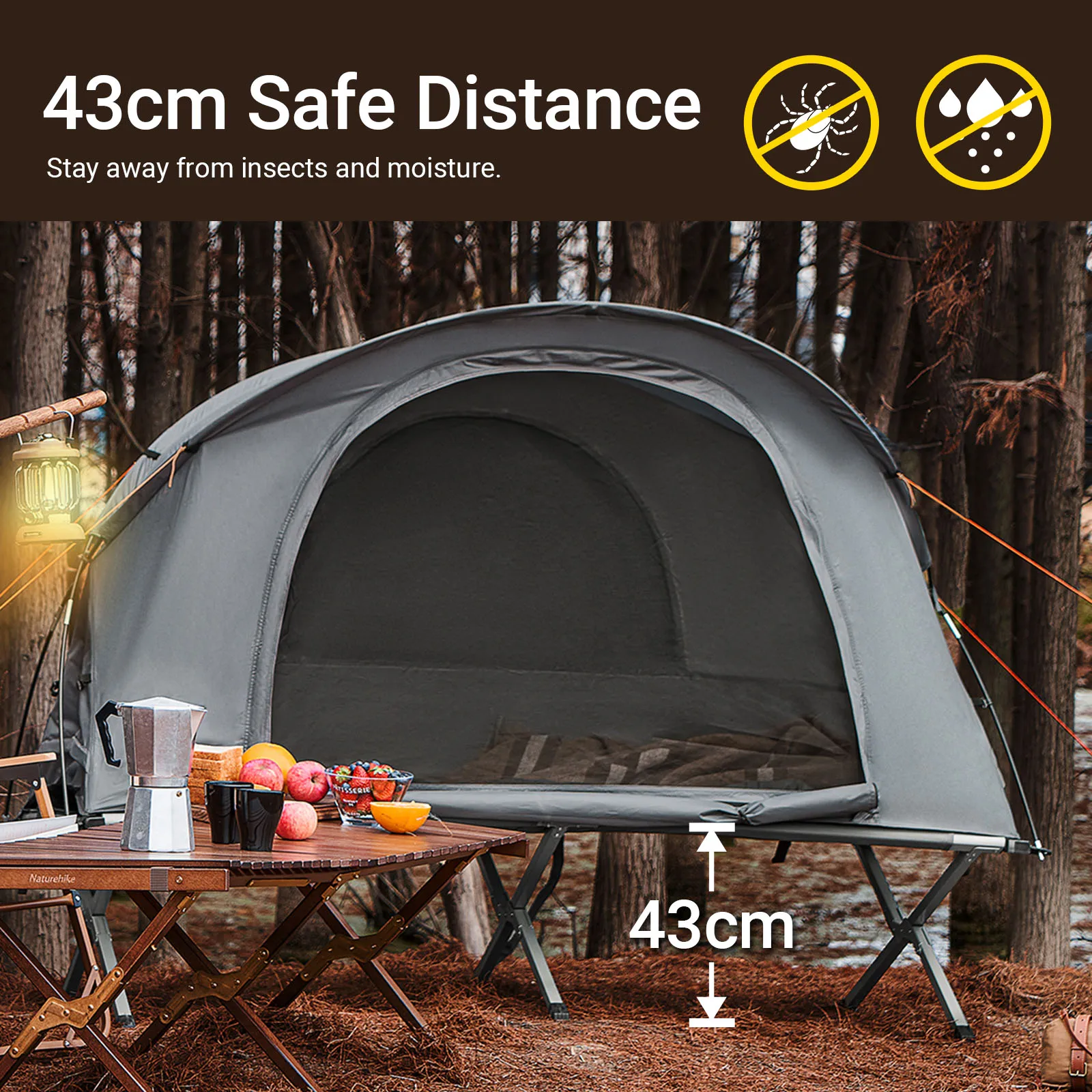 SoBuy OGS60-HG Survival tent Camp Bed 4in1 Camping Set with sleeping bag Mattress and accessories tent 1 Person