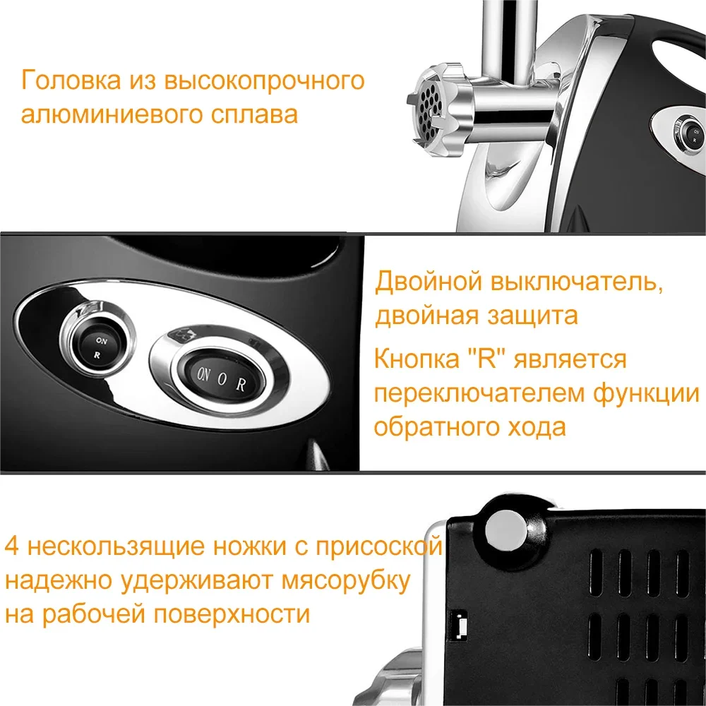 Electric Meat Grinder Powerful Max 2800W Heavy Duty Meat Mincer Sausage Grinder Stainless Steel Food Processor Sausage Stuffer