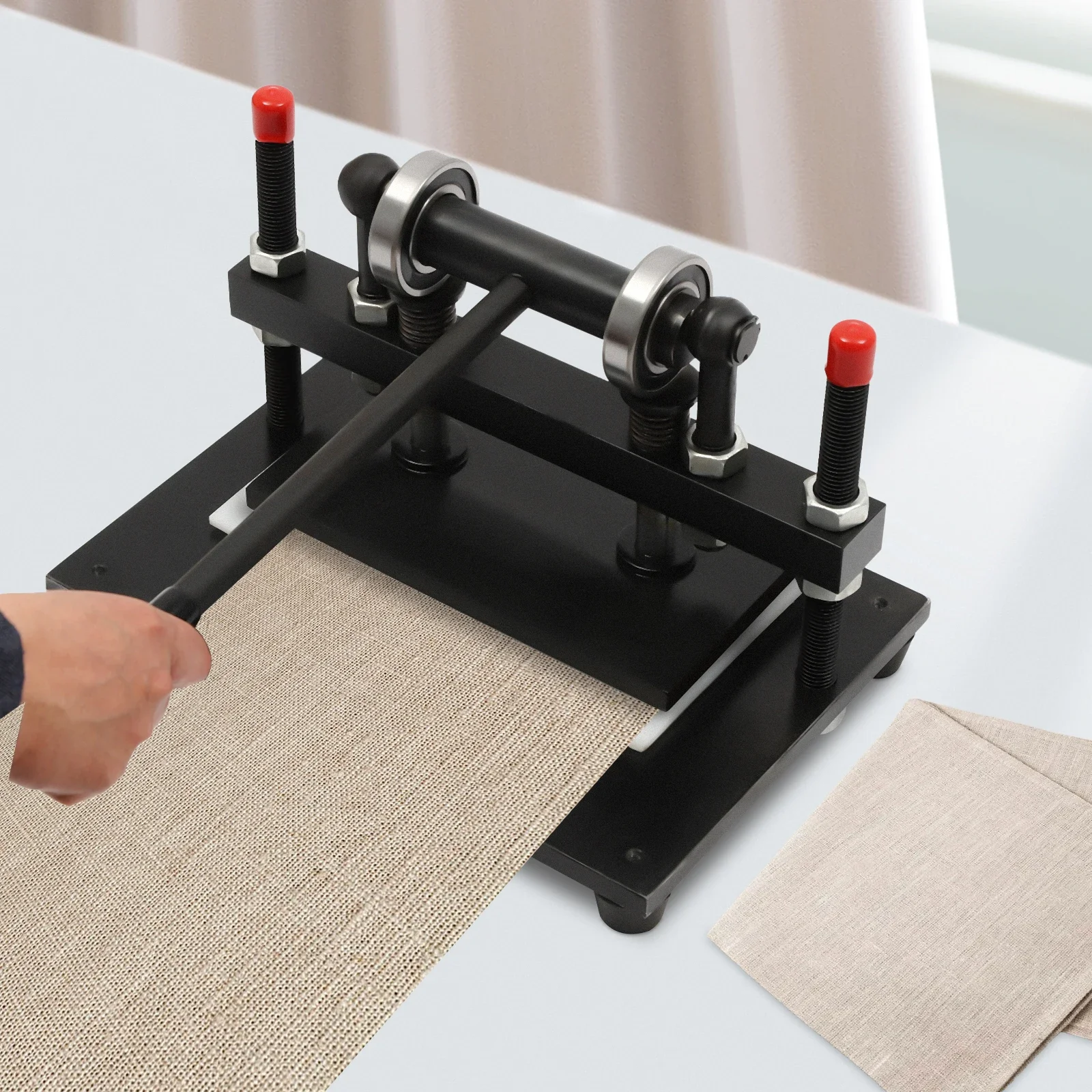 Leather Cutting Machine 2T Load Adjustable Height of Movable Plate Steel Plate Leather Cutting Machine for Fabrics, Silicone
