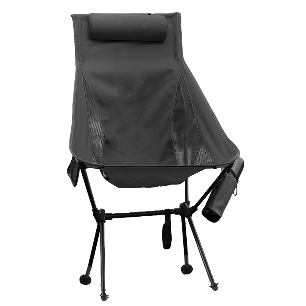 Folding Camping Chair with Headrest Lightweight Aluminum Alloy Portable Tourist Chair Fishing Chair Moon Chair Outdoor Furniture