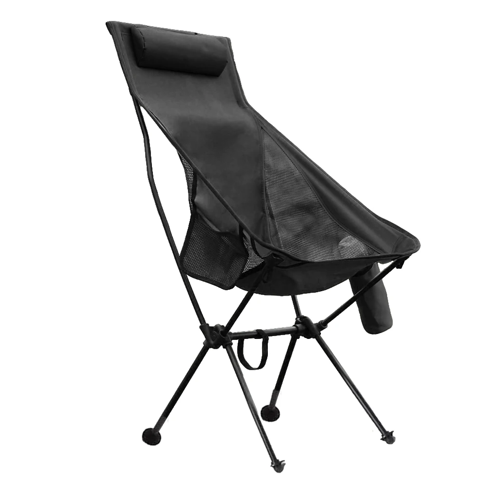 Folding Camping Chair with Headrest Lightweight Aluminum Alloy Portable Tourist Chair Fishing Chair Moon Chair Outdoor Furniture