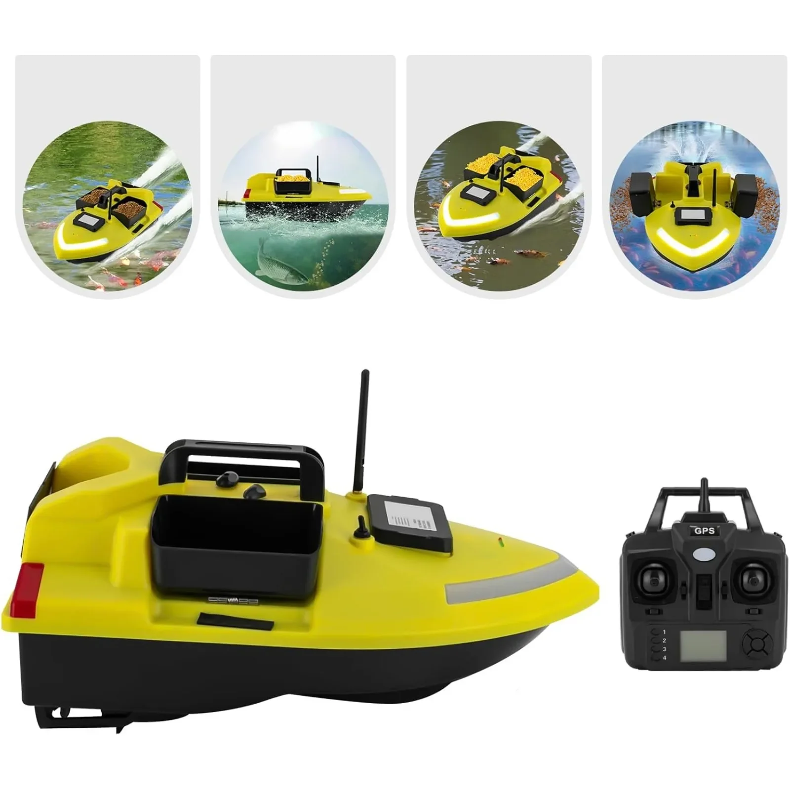 500 m GPS Feeding Boat Bait Boat W|Remote Control Bait Boat Large Capacity Feeding Boat Fishing Automatic Course Correction