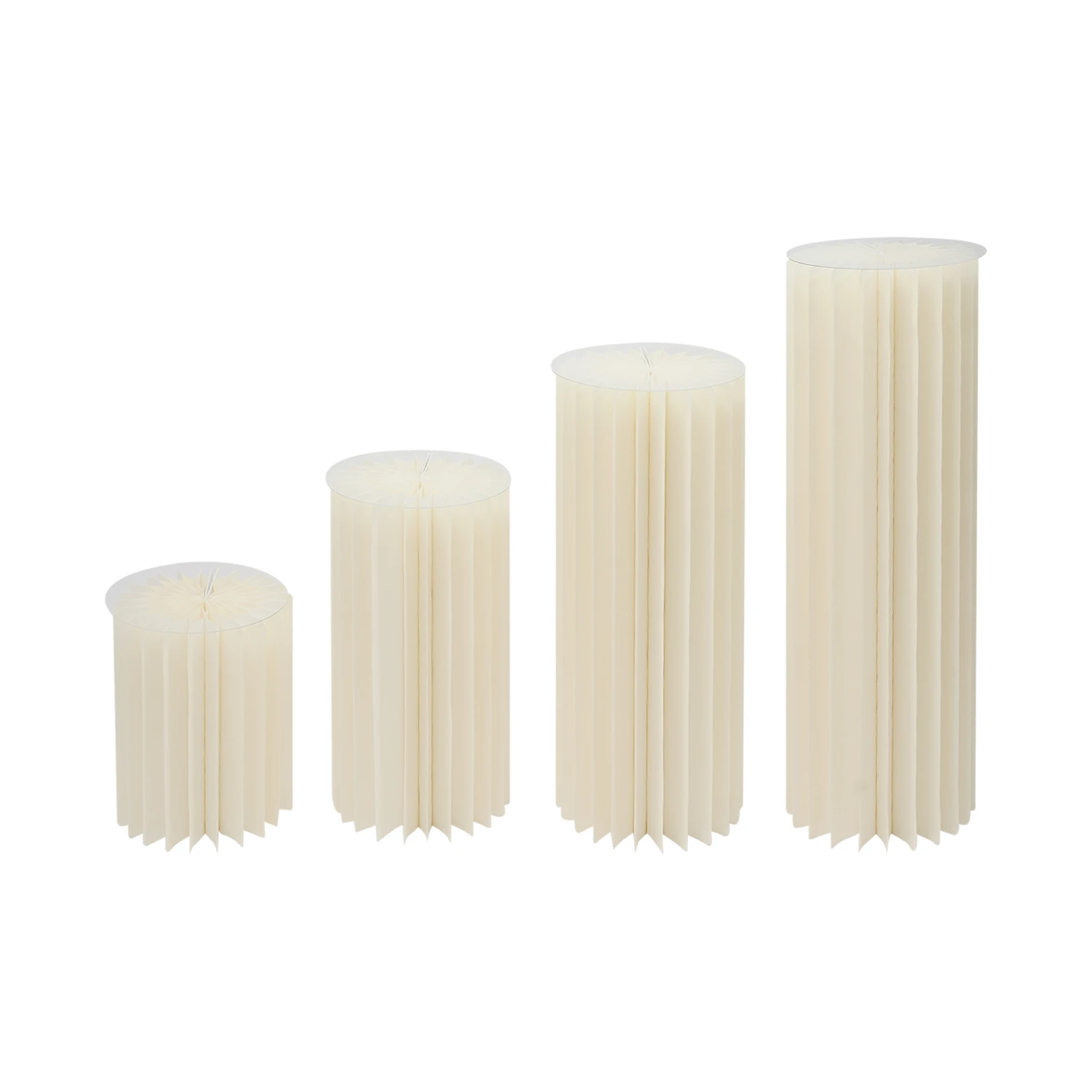 4PCS Foldable Cardboard Stands Wedding Centerpieces Vase Columns Display for Wedding Party Garden Decoration (40+60+80+100cm)