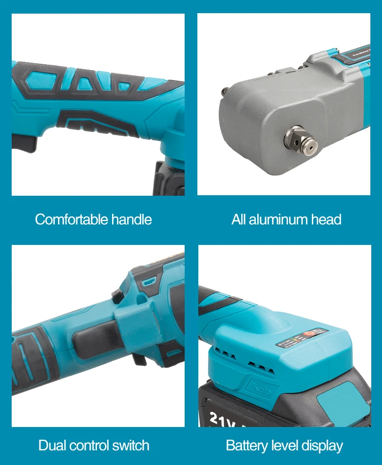 300N·m Brushless Ratchet Right Angle Wrench Cordless Driver 90° Electric Impact Wrench 3CM Narrow Head for Car/Mechanical Repair