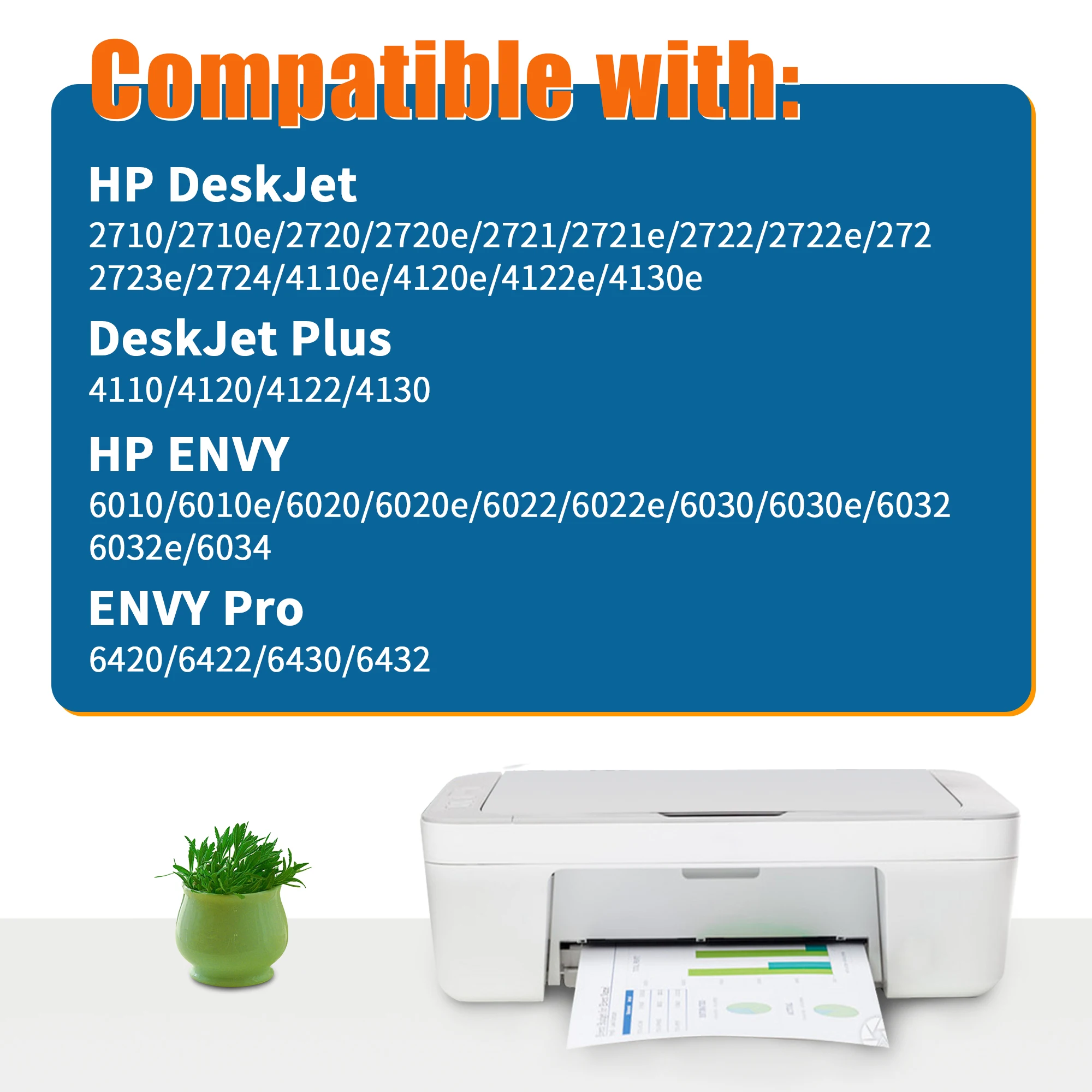Jhaan 305XL Multipack-2P Ink Cartridges Compatible with HP 305XL for DeskJet 2700 2720, DeskJet Plus 4120 4130, Envy 6000 6010