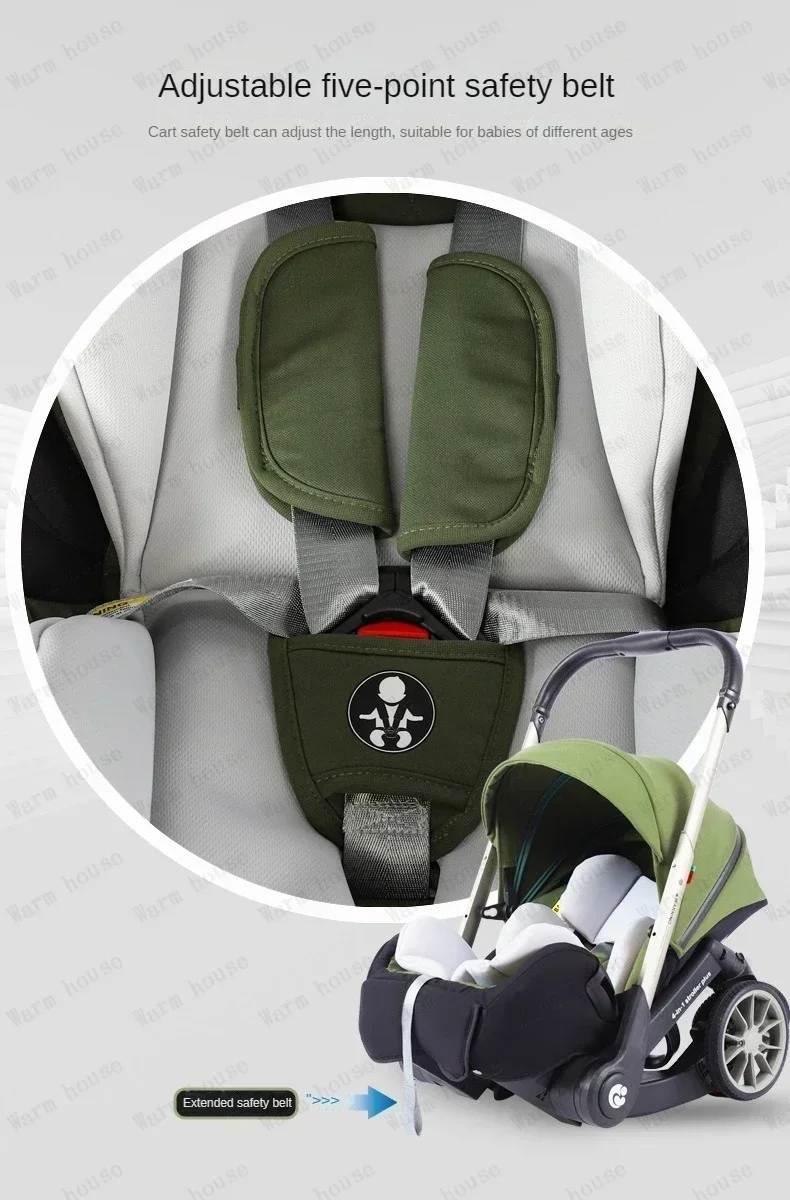 EU in Stock 4In1 Baby Stroller, Multifunctional Stroller Foldable with Car Seat Baby Car Carriage Portable Baby Stroller 3in1
