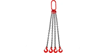 SucceBuy 4T Chain Sling Chain 1M/2Mx8MM 4 Legs with Powder Coating Steel G80 Hook High Temperature Resistance for Garage Lifting