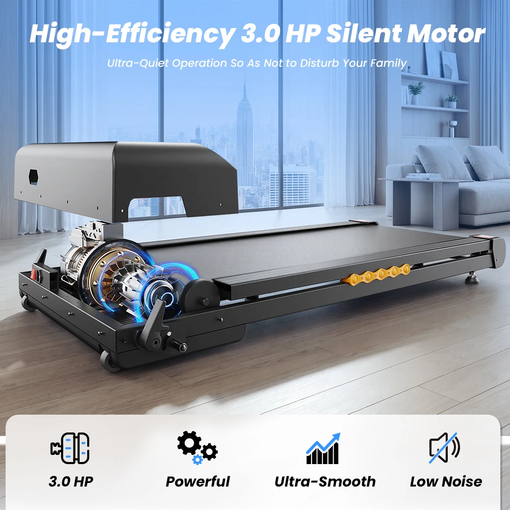 Formill FT61 3.0HP Foldable Treadmill, 15% Incline, 13.5km/h, 17×43Inch Belt, 300lbs Load, Silent, LCD, Shock-Absorbing for Home