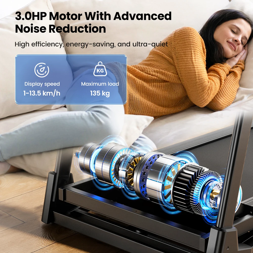 Formill FT61 3.0HP Foldable Treadmill, 15% Incline, 13.5km/h, 17×43Inch Belt, 300lbs Load, Silent, LCD, Shock-Absorbing for Home