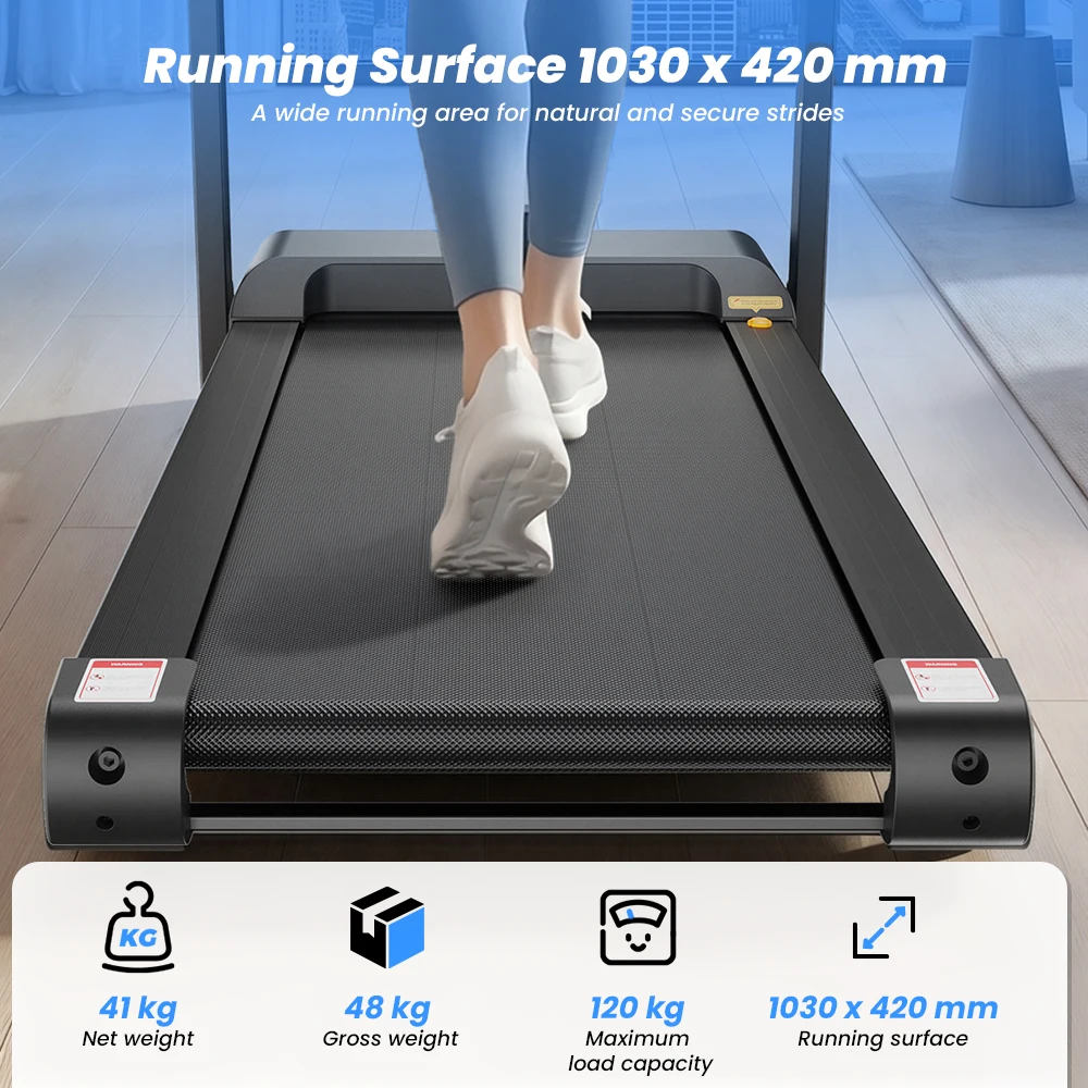 Formill FT61 3.0HP Foldable Treadmill, 15% Incline, 13.5km/h, 17×43Inch Belt, 300lbs Load, Silent, LCD, Shock-Absorbing for Home