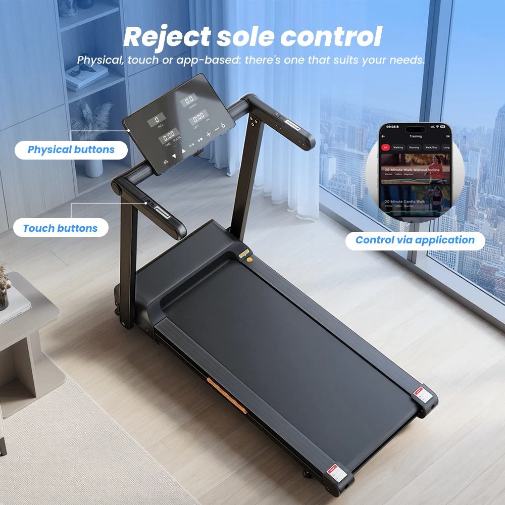 Formill FT61 3.0HP Foldable Treadmill, 15% Incline, 13.5km/h, 17×43Inch Belt, 300lbs Load, Silent, LCD, Shock-Absorbing for Home