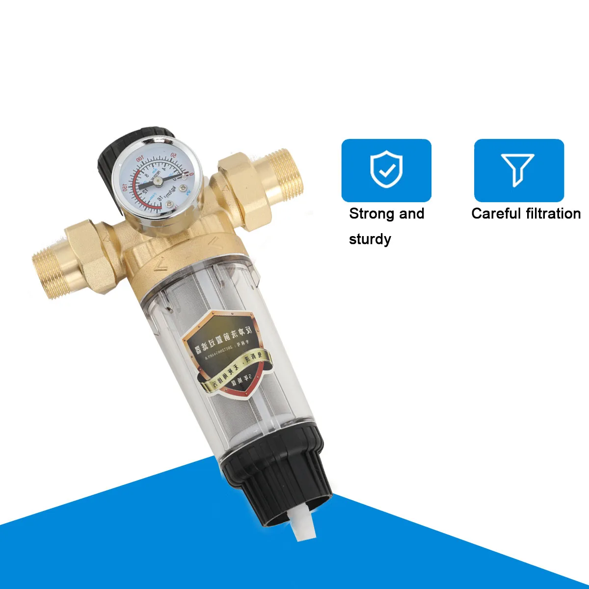 Reusable Tap Water Filter Stainless Steel Flowing Fine Filter Pre-filter Sediment Filter for Well Water Hose 25mm
