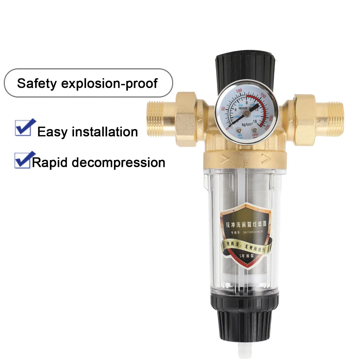Reusable Tap Water Filter Stainless Steel Flowing Fine Filter Pre-filter Sediment Filter for Well Water Hose 25mm