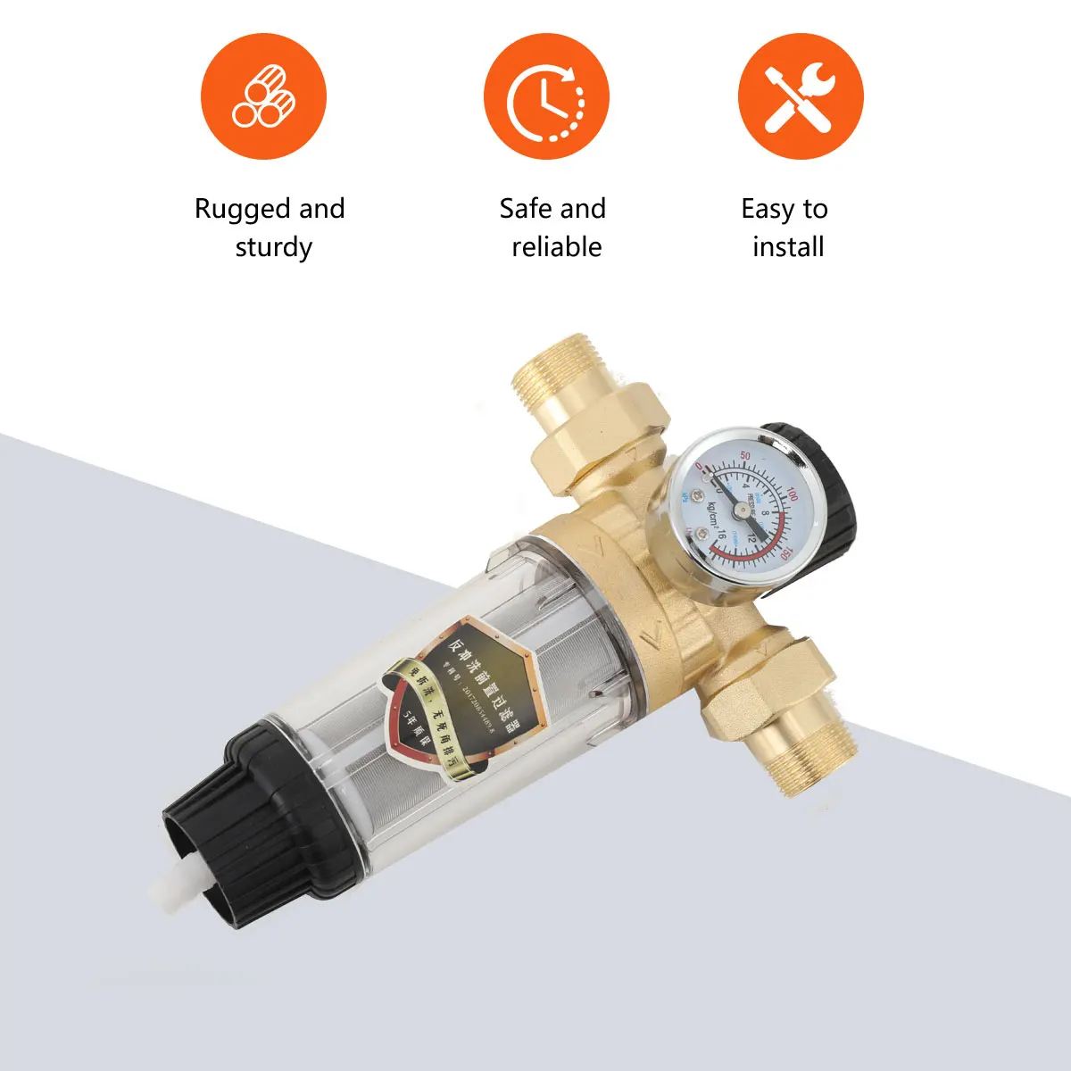 Reusable Tap Water Filter Stainless Steel Flowing Fine Filter Pre-filter Sediment Filter for Well Water Hose 25mm
