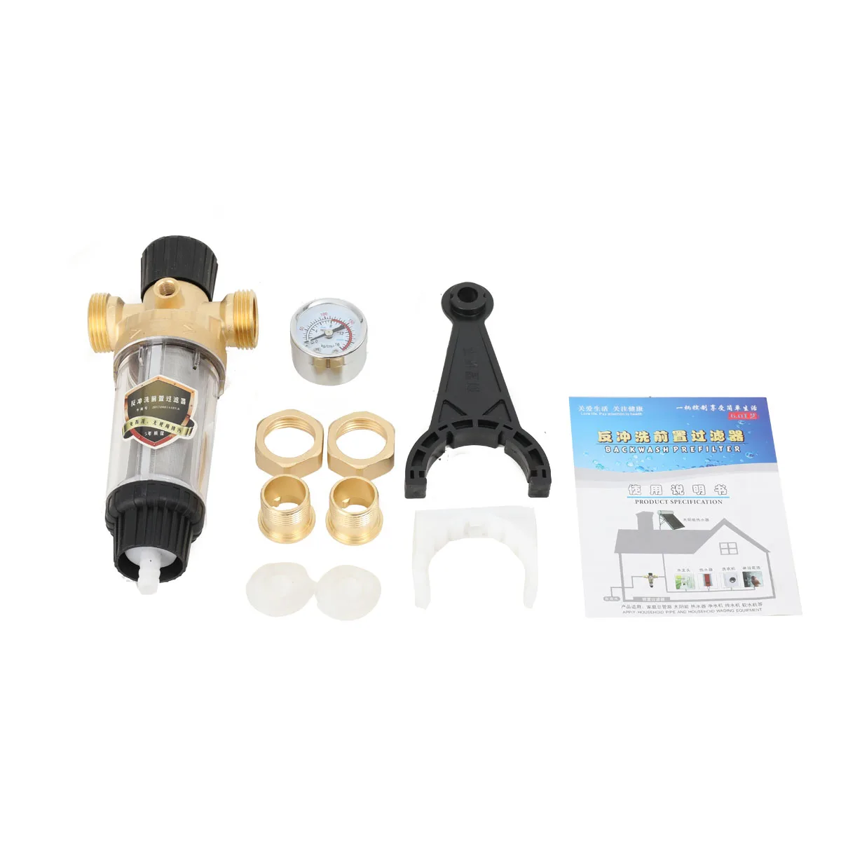 Reusable Tap Water Filter Stainless Steel Flowing Fine Filter Pre-filter Sediment Filter for Well Water Hose 25mm
