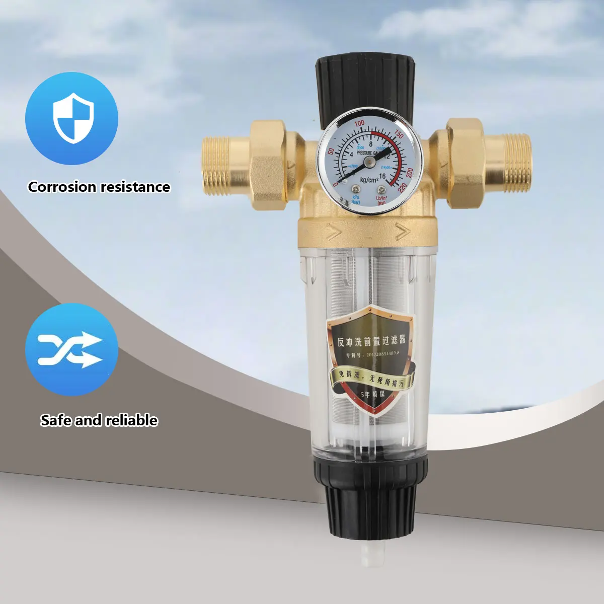 Reusable Tap Water Filter Stainless Steel Flowing Fine Filter Pre-filter Sediment Filter for Well Water Hose 25mm