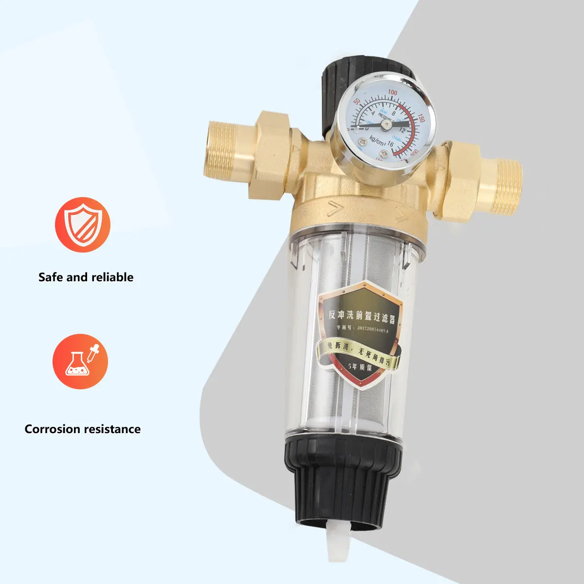Reusable Tap Water Filter Stainless Steel Flowing Fine Filter Pre-filter Sediment Filter for Well Water Hose 25mm