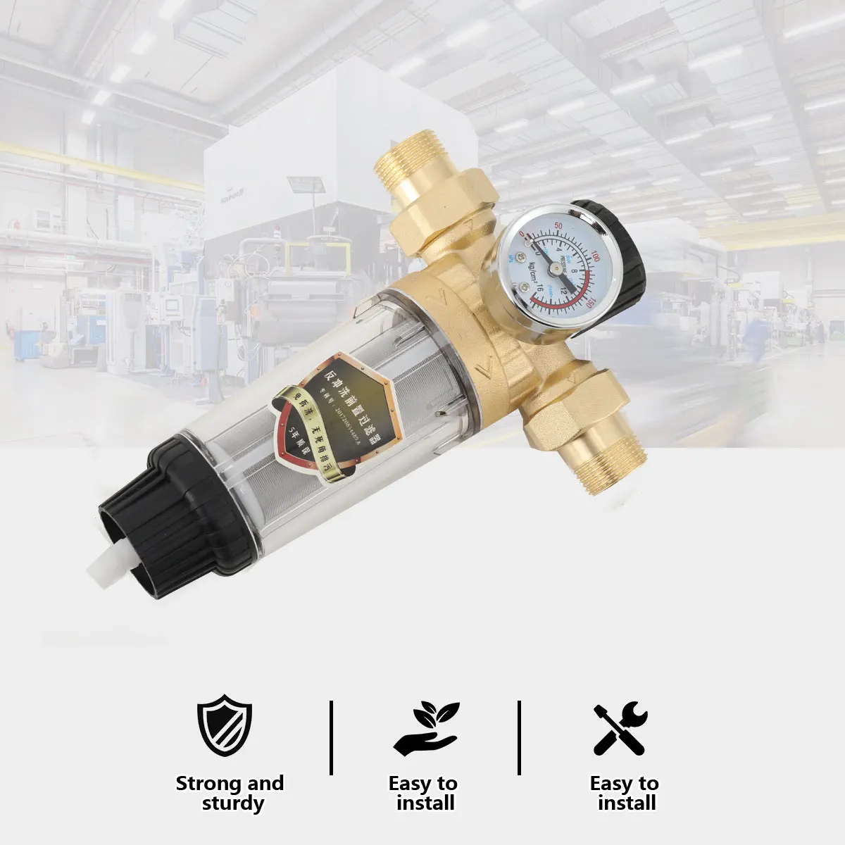 Reusable Tap Water Filter Stainless Steel Flowing Fine Filter Pre-filter Sediment Filter for Well Water Hose 25mm