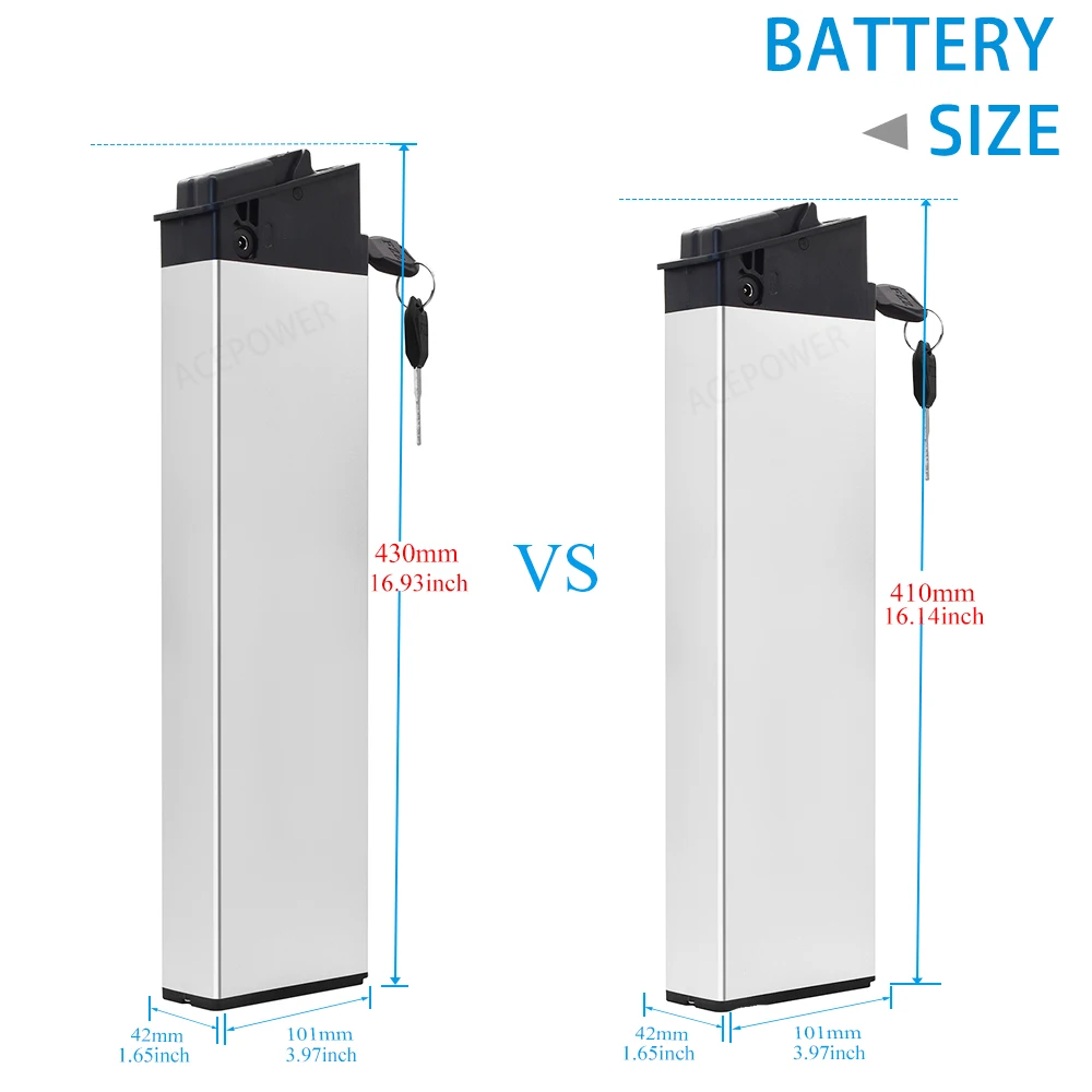 L410mm 36V 13Ah 17.5Ah Folding Bike Battery for MATE City vilano atom ADO A20 Cyrushr xf700 ebike