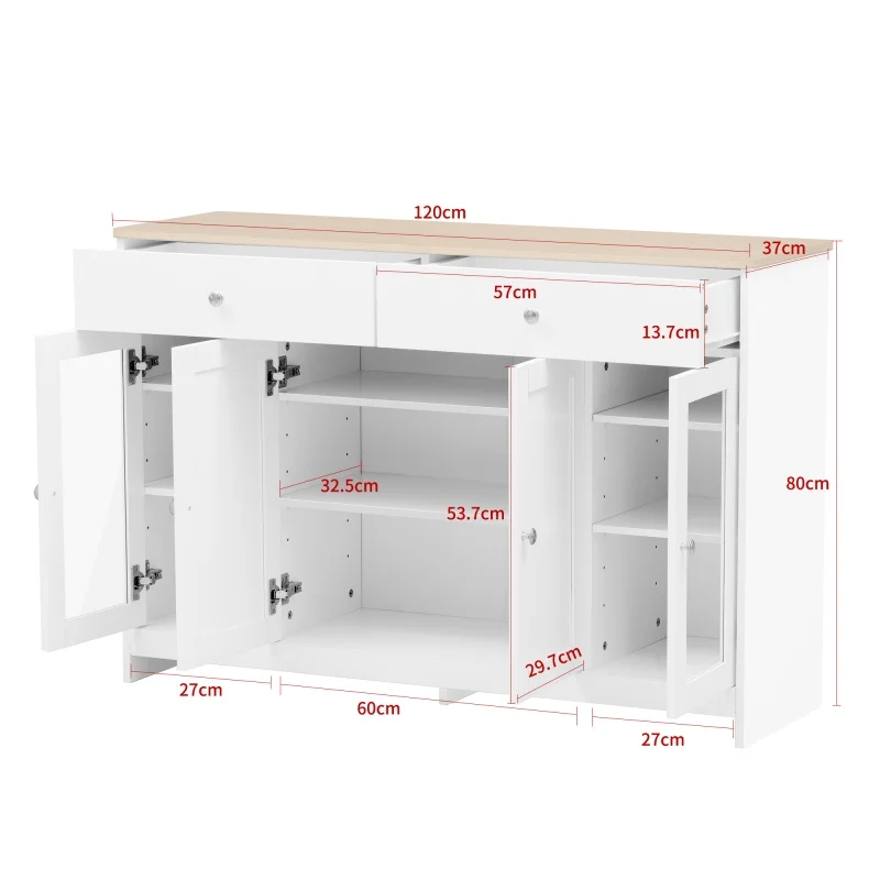 Living room cabinet Modern minimalist style sideboard Buffet Table Storage Cabinet and Shelves Barn Doors for Dining Room, Kitch