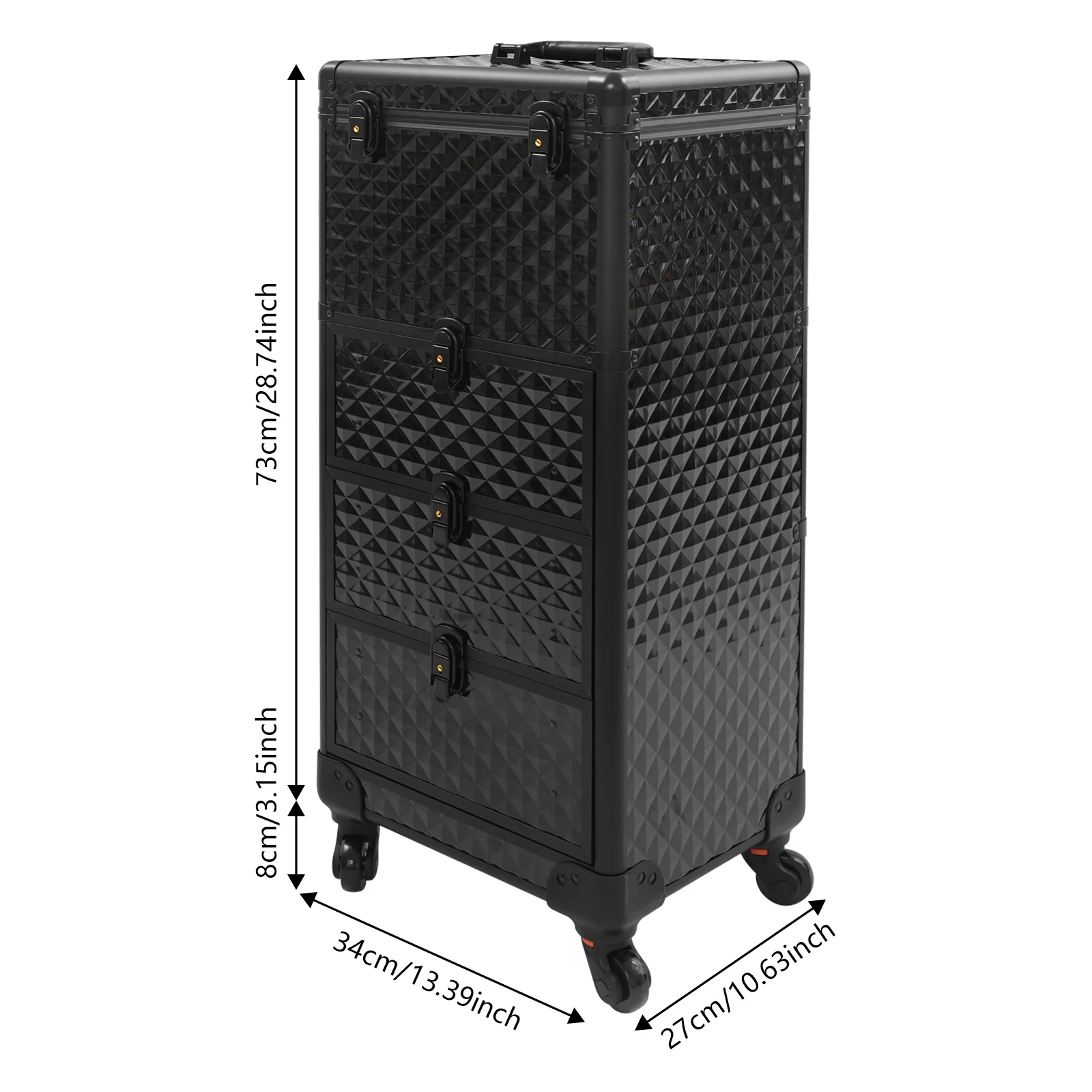 Salon Cart with Drawers Makeup Organizer Case Rolling Makeup Case with Drawers