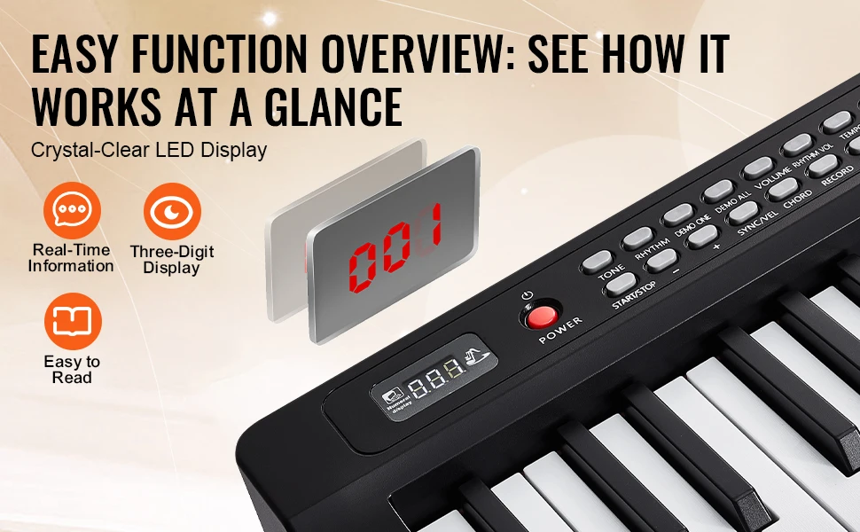 SucceBuy 88 Key Digital Piano Keyboard Semi Weighted Keys Full Size Electric Portable Keyboard Piano Set 1000Tones for Beginners
