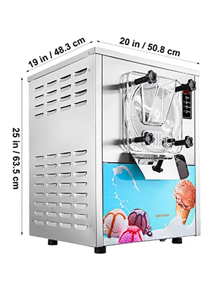 SIHAO Commercial Ice Cream Machine 1400W Hard Ice Cream Maker 16-20L/H Stainless Steel Frozen Dessert Equipment
