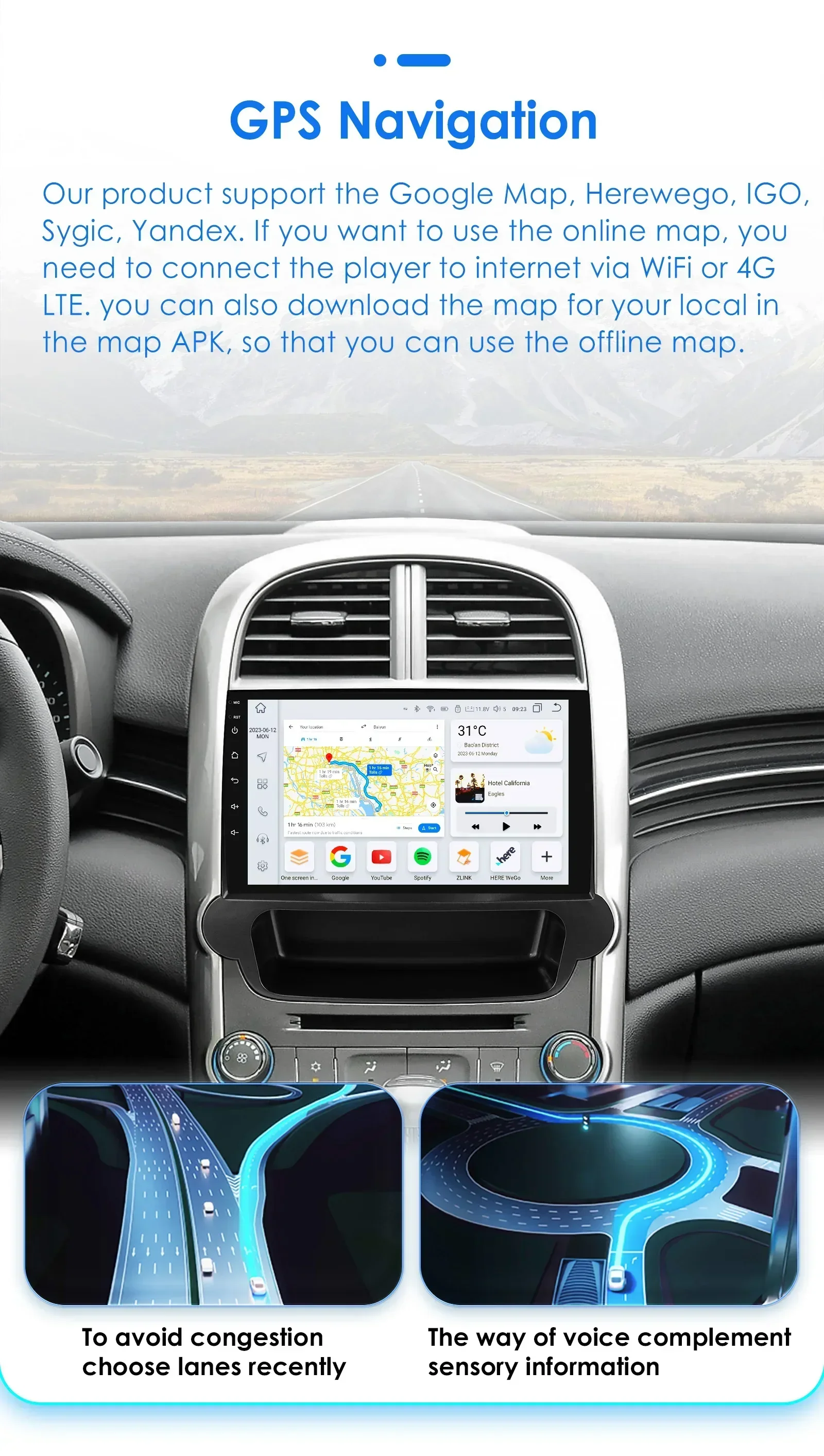 Hizpo 2Din 9inch Android14 Car Radio for Chevrolet Malibu 2012 - 2015 UIS7862 Multimedia Auto CarPlay 4G SWC GPS DSP RDS 360°CAM
