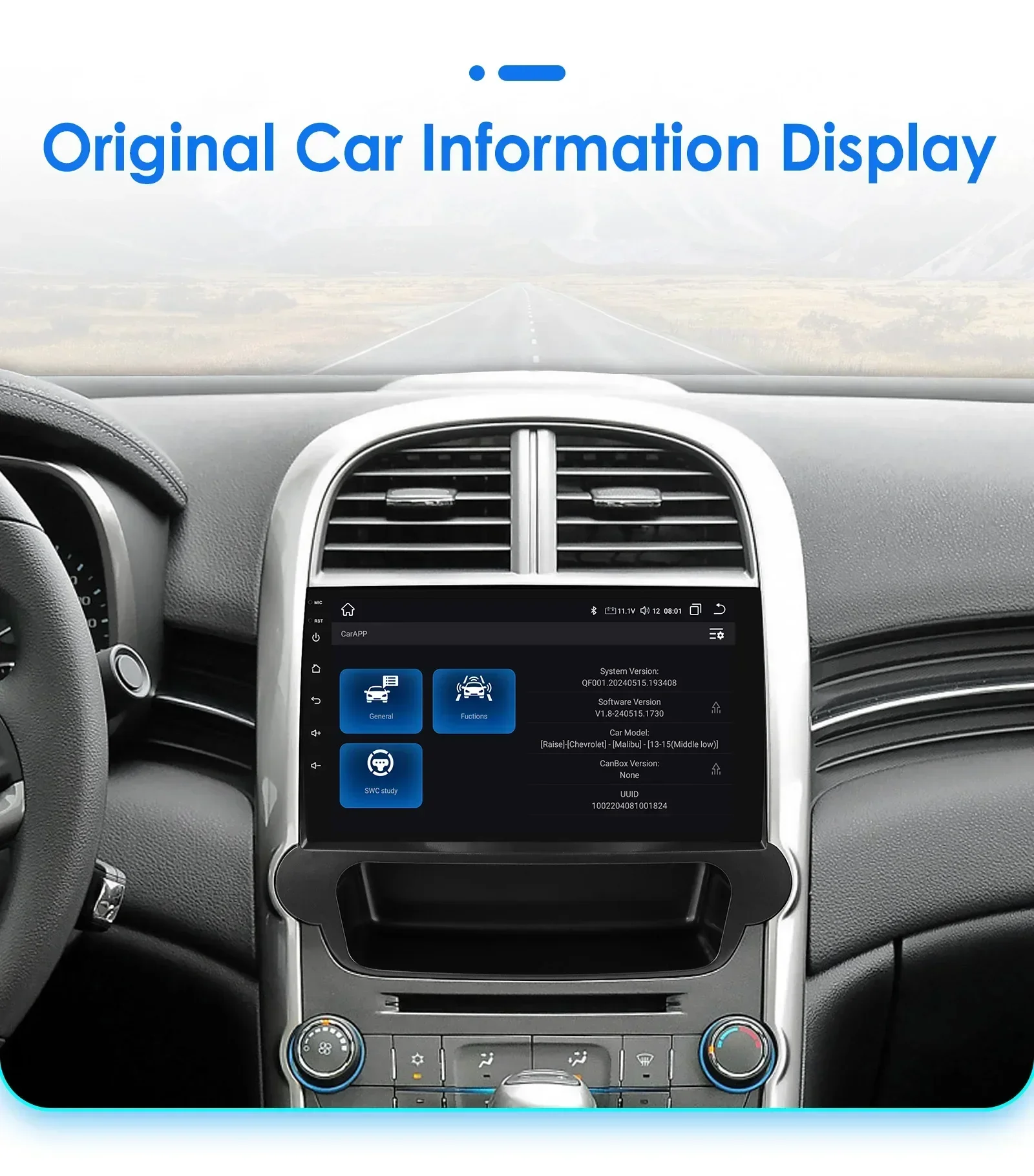 Hizpo 2Din 9inch Android14 Car Radio for Chevrolet Malibu 2012 - 2015 UIS7862 Multimedia Auto CarPlay 4G SWC GPS DSP RDS 360°CAM