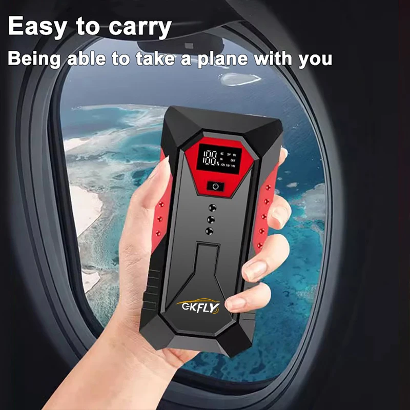 GKFLY 2000A Portable Car Jump Starter Power Bank Car Booster Charger 12V Starting Device Petrol Diesel Car Emergency Booster