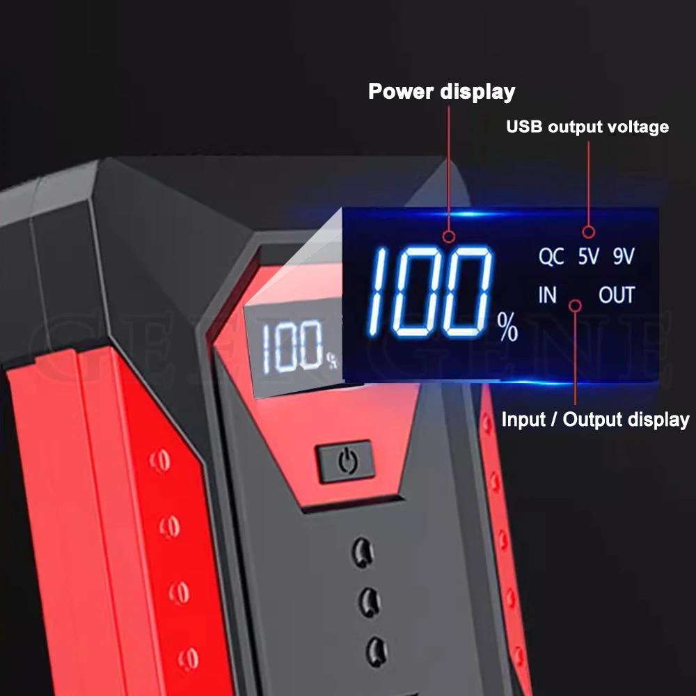 GKFLY 2000A Portable Car Jump Starter Power Bank Car Booster Charger 12V Starting Device Petrol Diesel Car Emergency Booster