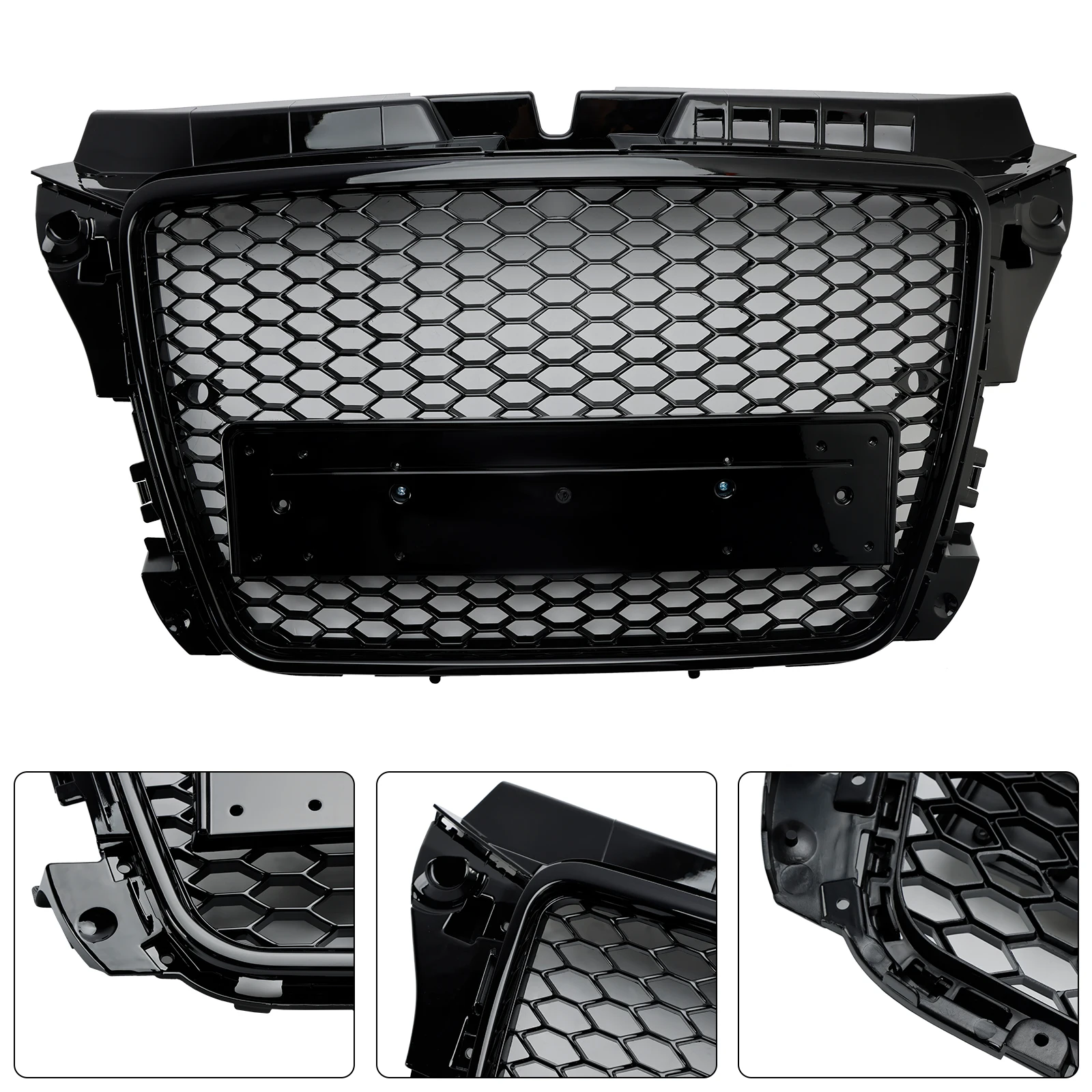 RS3 Style Honeycomb Front Bumper Grille Grill Fit for Audi A3 8P 2008-2013