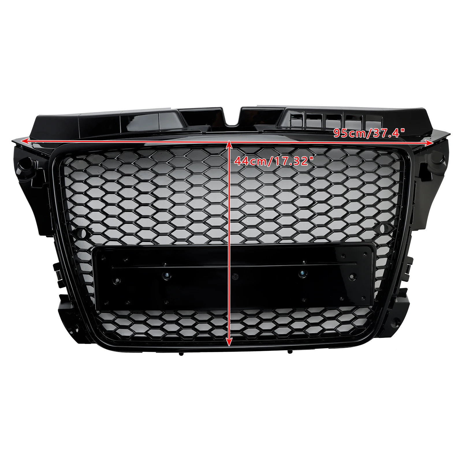 RS3 Style Honeycomb Front Bumper Grille Grill Fit for Audi A3 8P 2008-2013