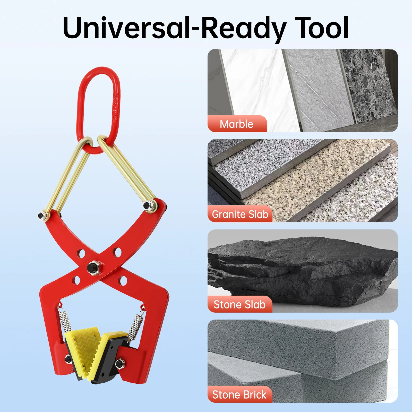 330kg Stone Clamp Lifting Pliers Stone Plier Curb Pallet Puller 10-24cm Opening for Construction, Factories