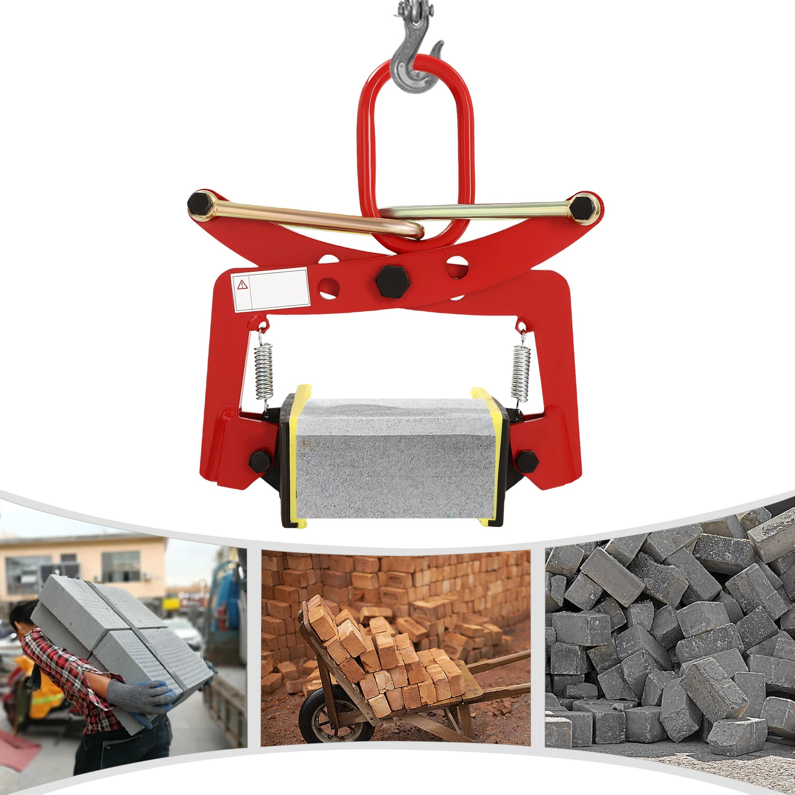 330kg Stone Clamp Lifting Pliers Stone Plier Curb Pallet Puller 10-24cm Opening for Construction, Factories