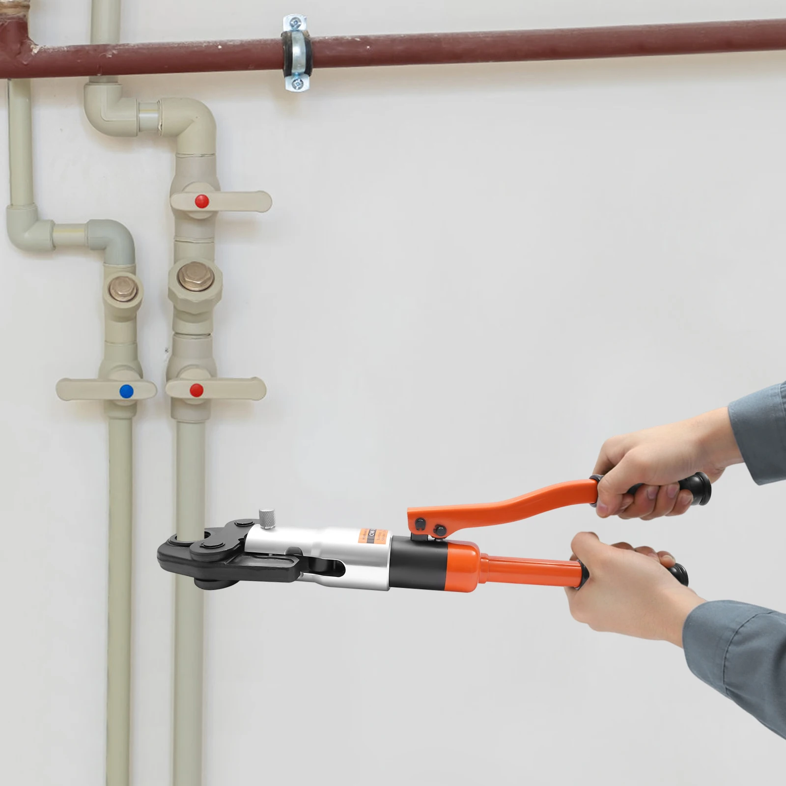 10T Hydraulic Crimping Pliers Pipes Press PressIing Tool Pipe Crimper TH16, TH20, TH26, TH32 for Aluminum Plastic, PEX, and PB