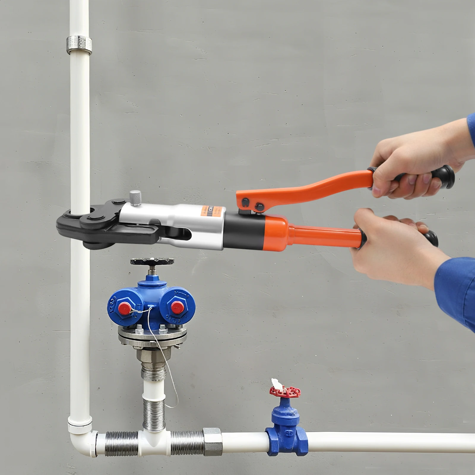 10T Hydraulic Crimping Pliers Pipes Press PressIing Tool Pipe Crimper TH16, TH20, TH26, TH32 for Aluminum Plastic, PEX, and PB