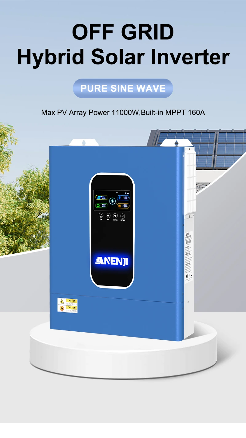 11KW Parallel Hybrid Solar Inverter 48V 230VAC MPPT Off Grid Tie Photovoltaic Inverter Pure Sine Wave 160A Solar Charger PV 500V
