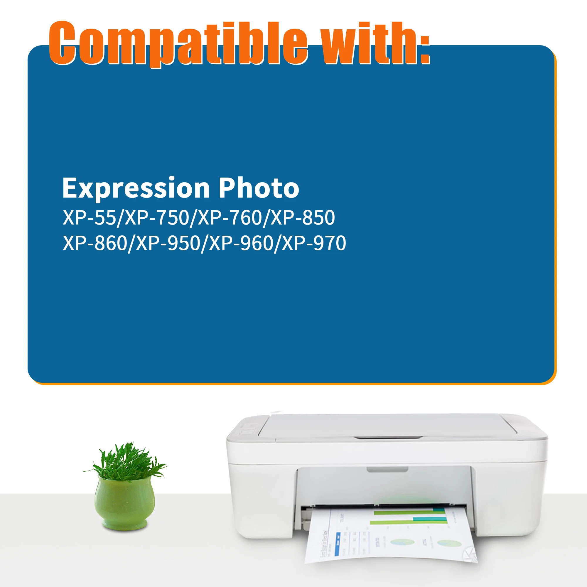 Jhaan 24XL Compatible for 24XL Ink Cartridges for Expression Photo XP55 XP750 XP760 XP850 XP860 XP950 XP960 Printer