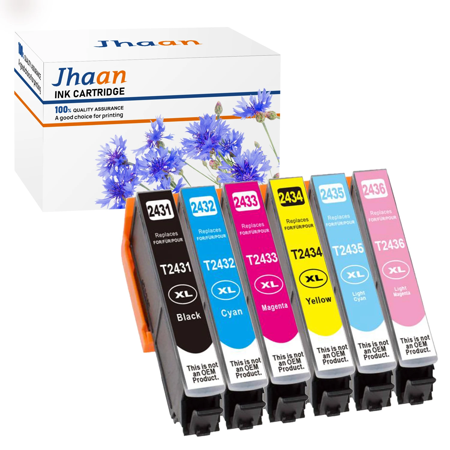 Jhaan 24XL Compatible for 24XL Ink Cartridges for Expression Photo XP55 XP750 XP760 XP850 XP860 XP950 XP960 Printer
