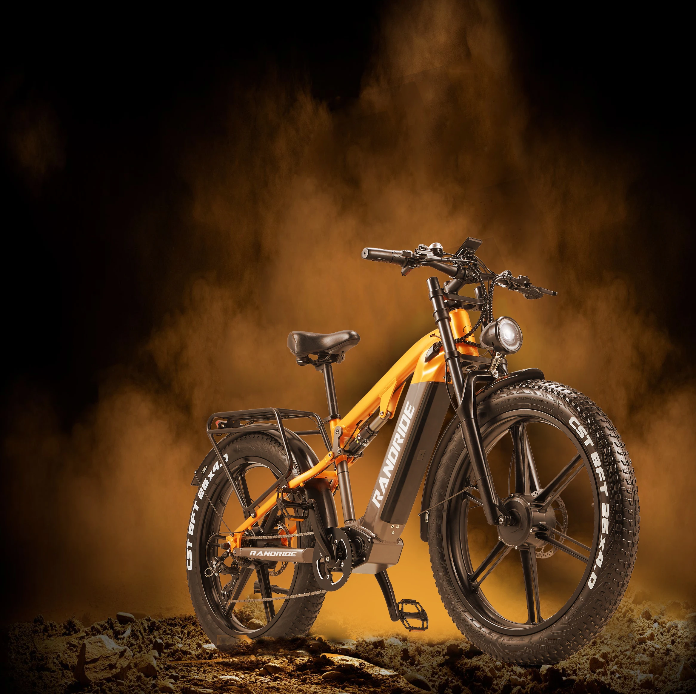 RANDRIDE YX80M 2000W Powerful Motor 48V20AH Battery Full Suspension System Electric Bicycle 26-Inch Fat Tires Electric Bike