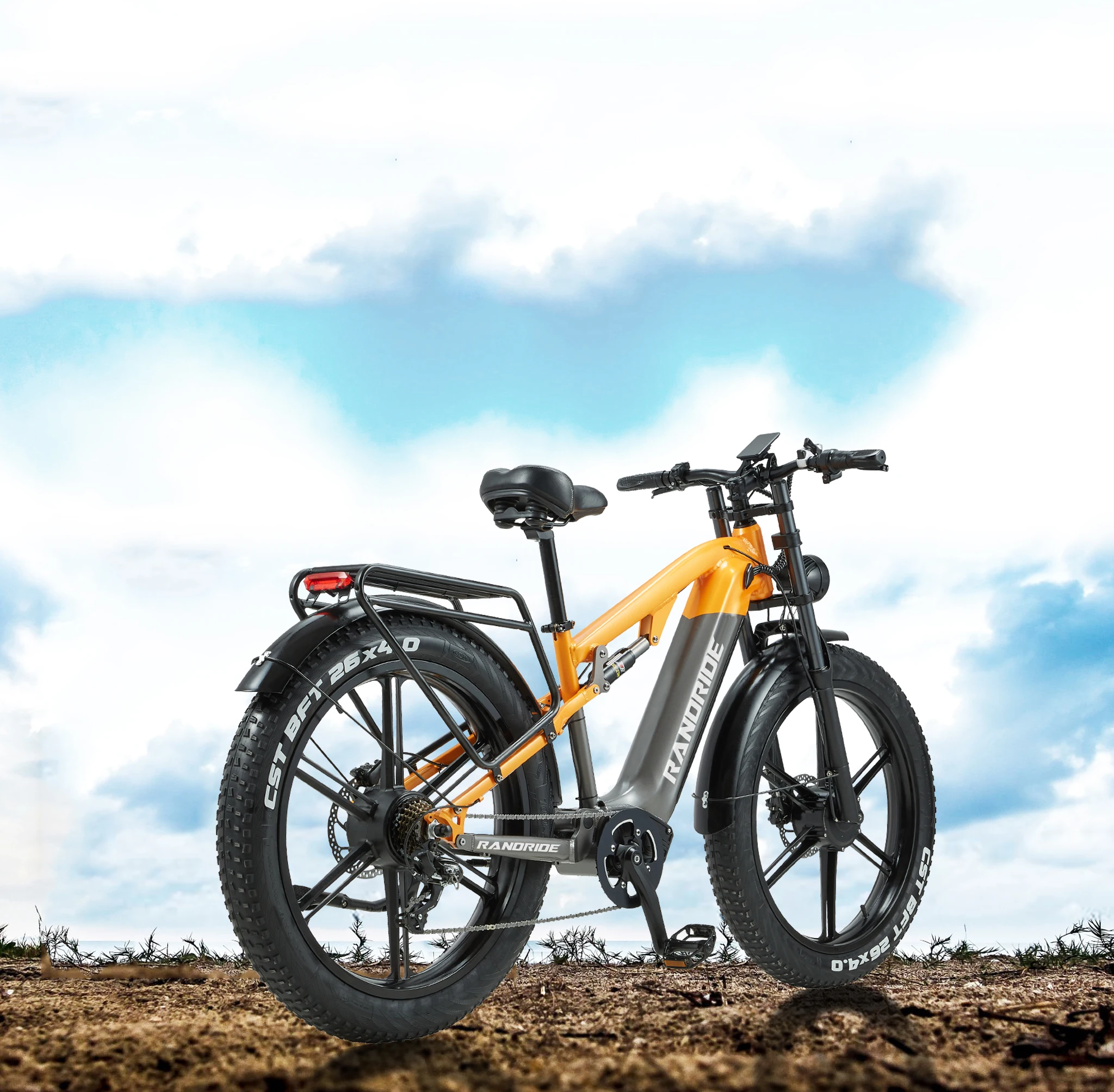 RANDRIDE YX80M 2000W Powerful Motor 48V20AH Battery Full Suspension System Electric Bicycle 26-Inch Fat Tires Electric Bike