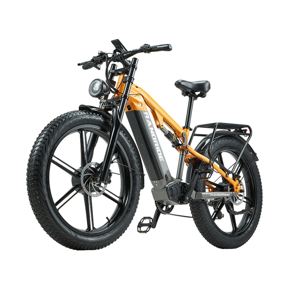 RANDRIDE YX80M 2000W Powerful Motor 48V20AH Battery Full Suspension System Electric Bicycle 26-Inch Fat Tires Electric Bike