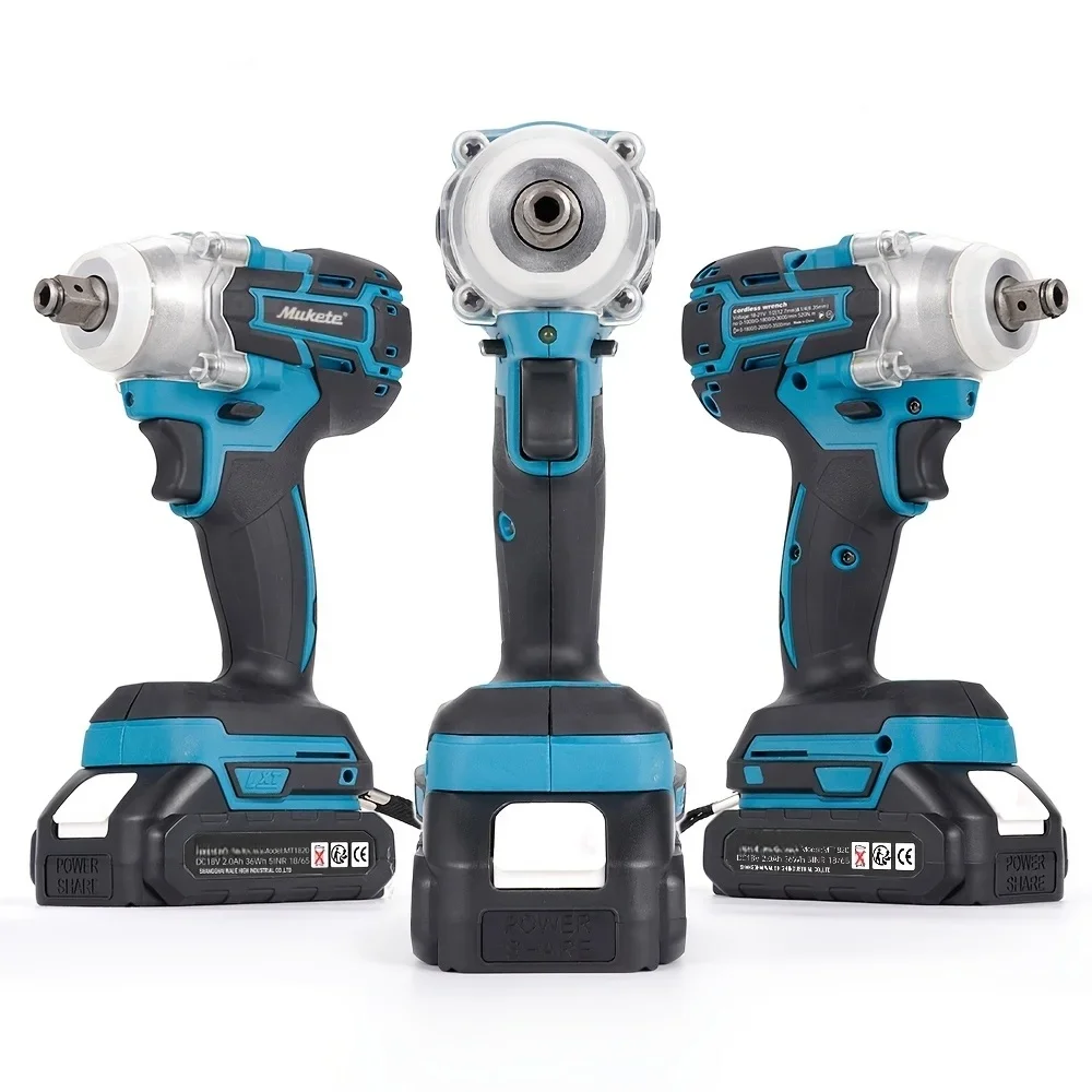 500N.m Brushless Motor Electric Impact Wrench 2×21V Li-ion Battery Strong Torque Cordless Wrench Impact Screwdriver Tool
