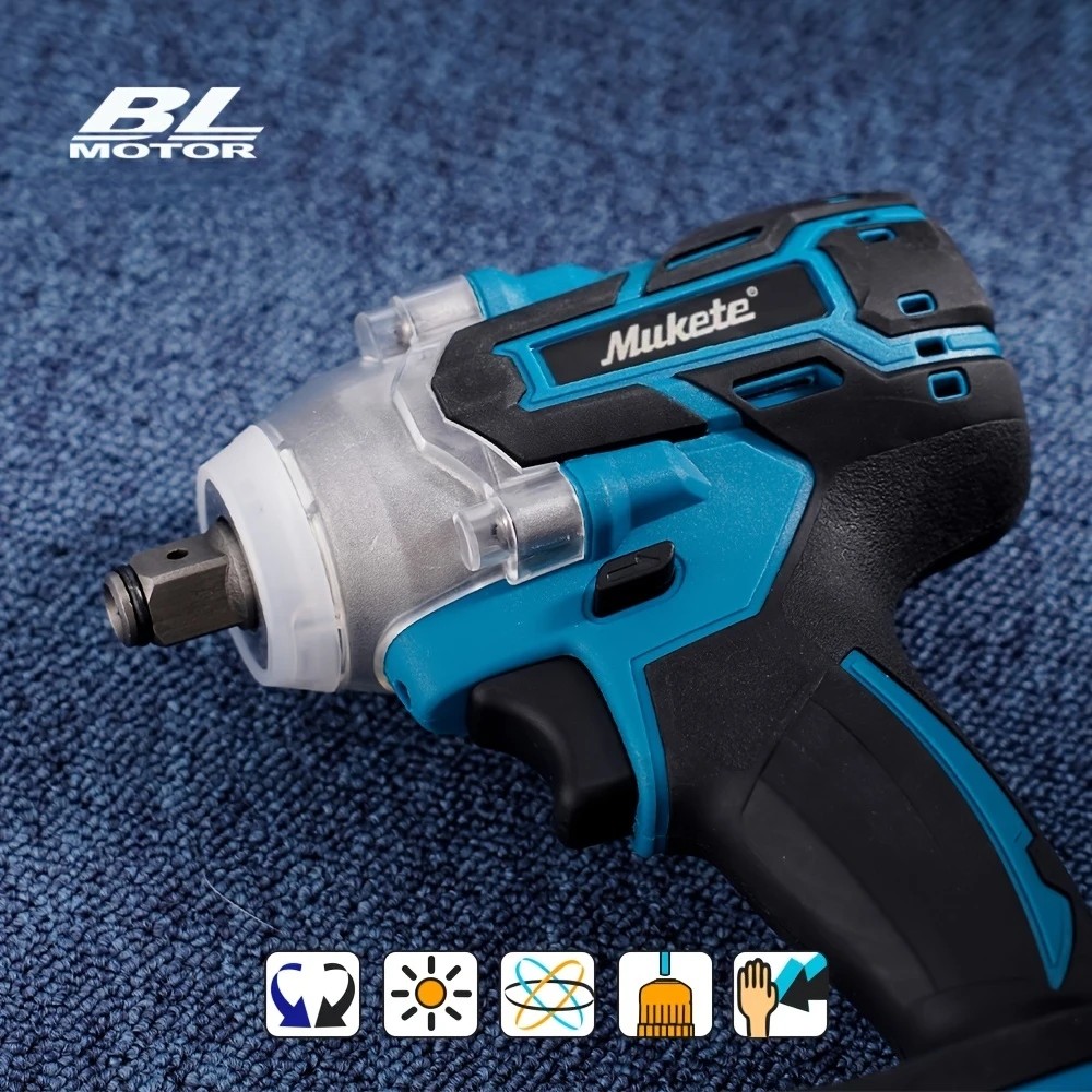 500N.m Brushless Motor Electric Impact Wrench 2×21V Li-ion Battery Strong Torque Cordless Wrench Impact Screwdriver Tool
