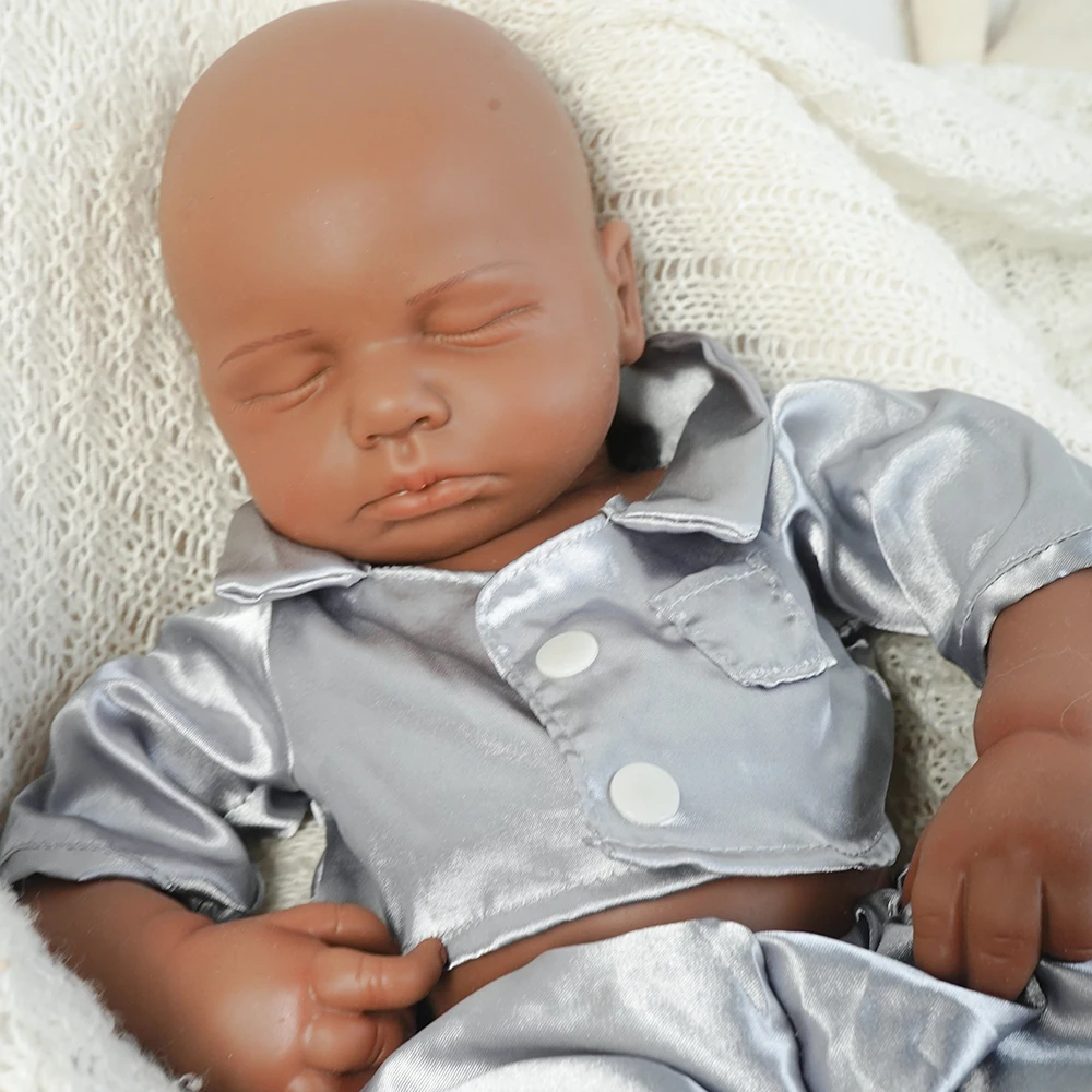 18.9Inch Full Body Silicone Reborn Baby Boy Loulou 1:1 Lifelike Silicone Bebe Washable Newborn Dolls for Kids Teaching