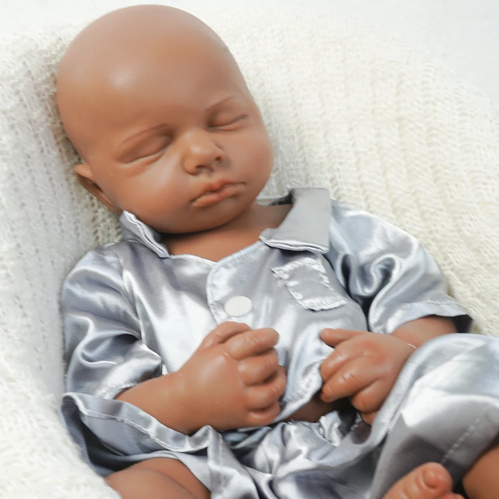 18.9Inch Full Body Silicone Reborn Baby Boy Loulou 1:1 Lifelike Silicone Bebe Washable Newborn Dolls for Kids Teaching
