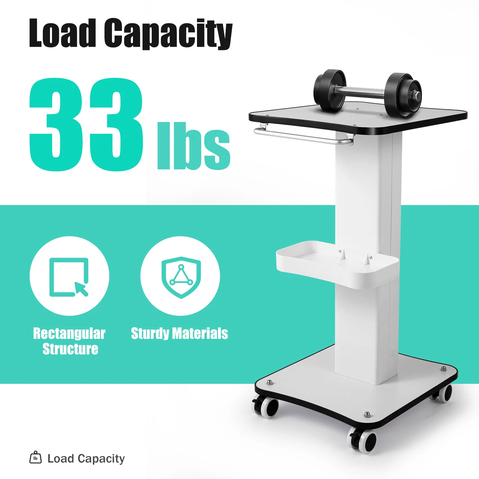 3-Tier Beauty Salon Trolley Stand Rolling Cart Trolley Holder Stand Mobile Cart Storage Tray with Storage Trays for Beauty
