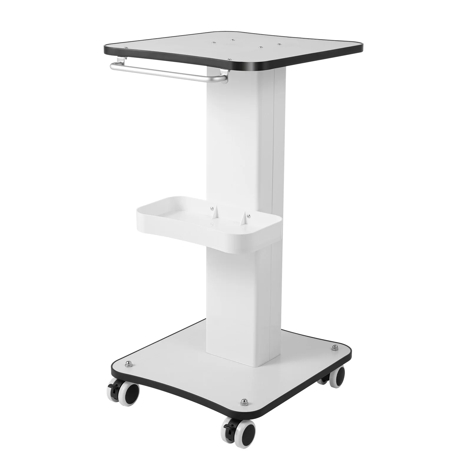 3-Tier Beauty Salon Trolley Stand Rolling Cart Trolley Holder Stand Mobile Cart Storage Tray with Storage Trays for Beauty